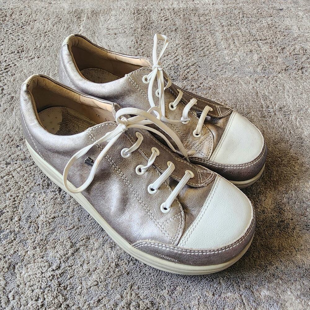 Finn Comfort Women's 5.5 Ikebukuro Soho Metallic Taupe Sneaker Shoes